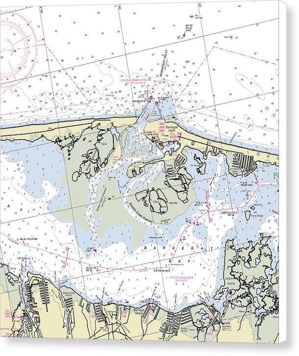 Barnegat Inlet New Jersey Nautical Chart - Canvas Print