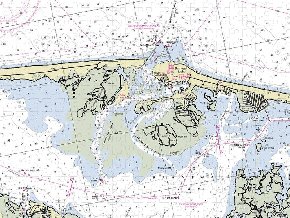 Barnegat Inlet New Jersey Nautical Chart Puzzle