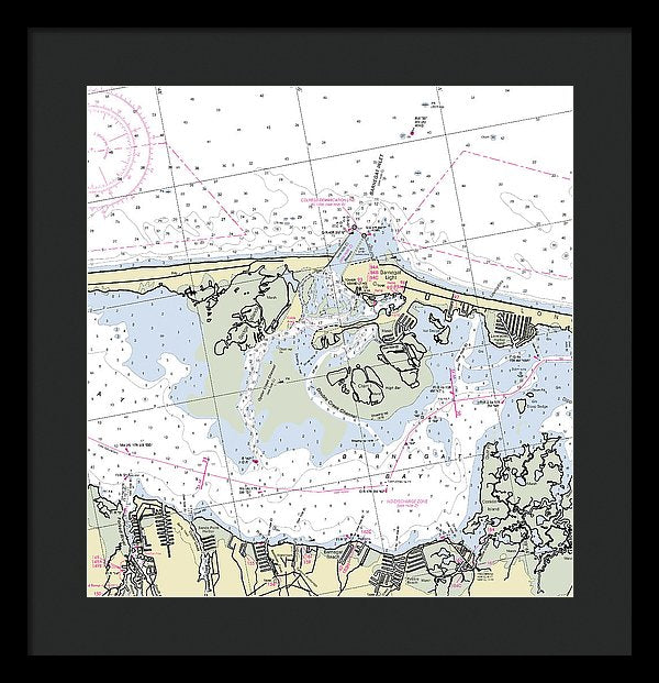 Barnegat Inlet New Jersey Nautical Chart - Framed Print