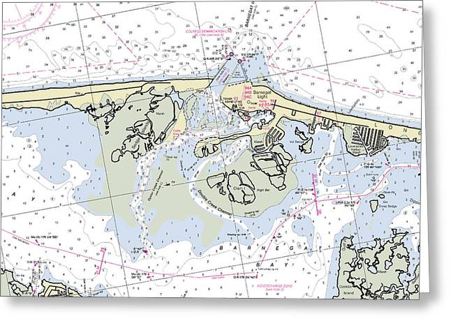 Barnegat Inlet New Jersey Nautical Chart - Greeting Card