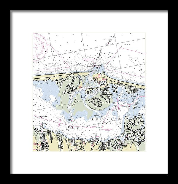 Barnegat Inlet New Jersey Nautical Chart - Framed Print