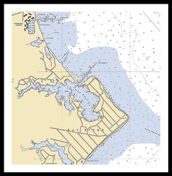 Bay Ridge -maryland Nautical Chart _v2 - Framed Print