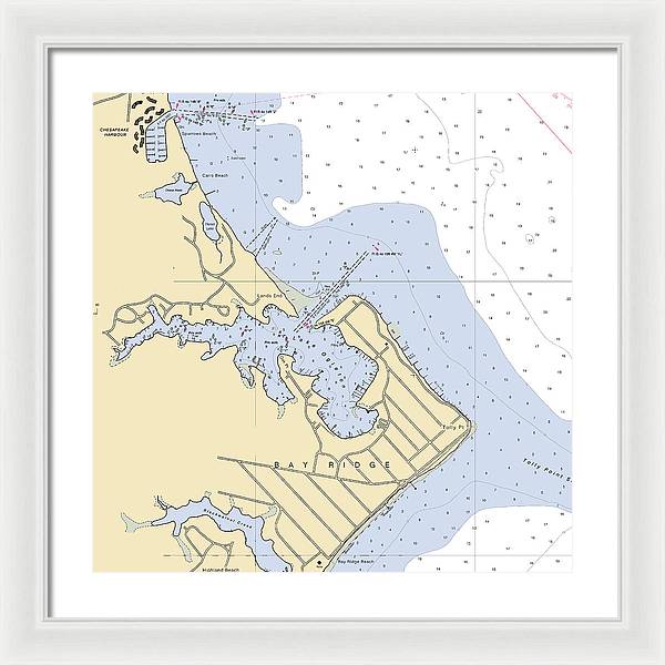 Bay Ridge -maryland Nautical Chart _v2 - Framed Print