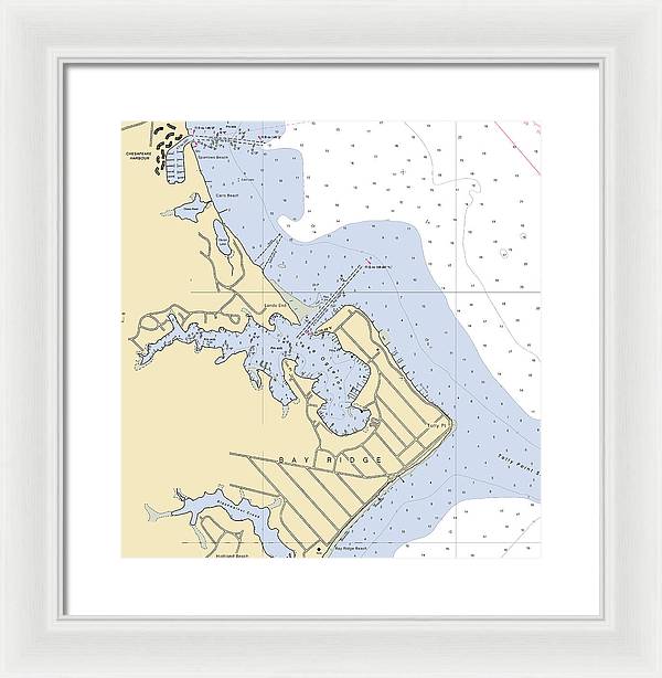 Bay Ridge -maryland Nautical Chart _v2 - Framed Print