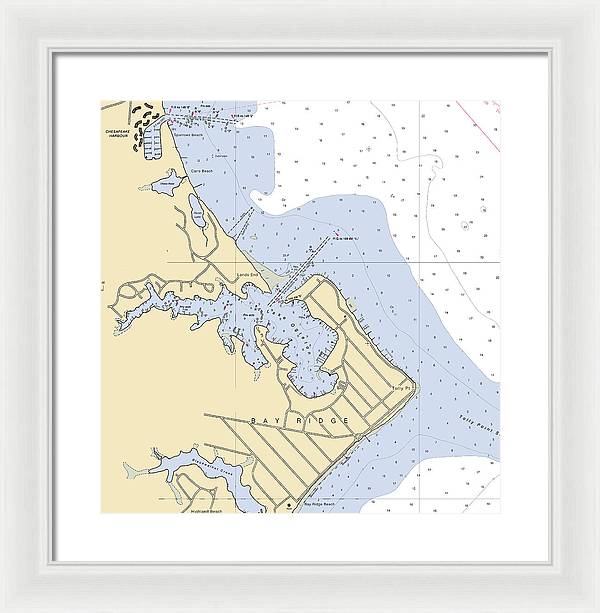 Bay Ridge -maryland Nautical Chart _v2 - Framed Print