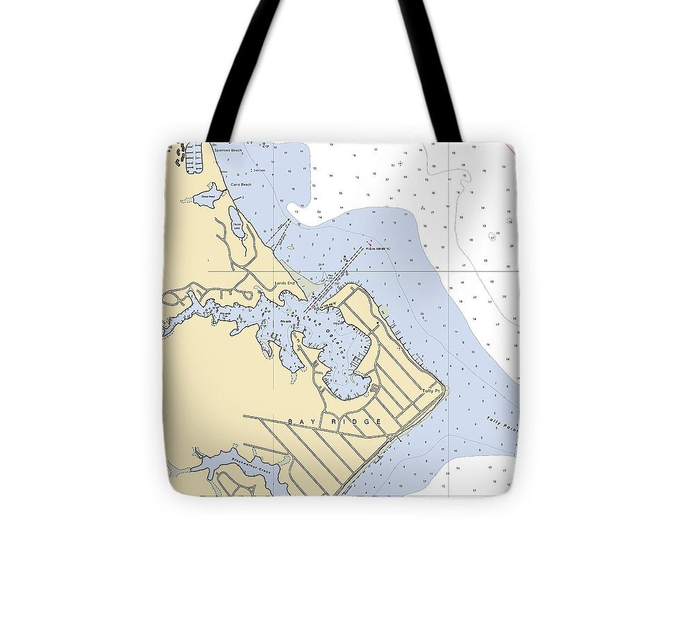 Bay Ridge  Maryland Nautical Chart _V2 Tote Bag