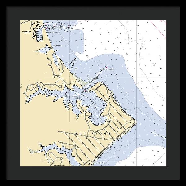 Bay Ridge -maryland Nautical Chart _v2 - Framed Print