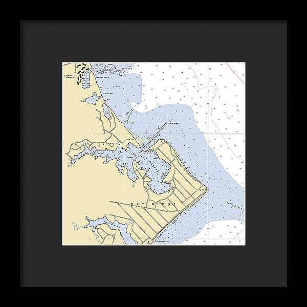 Bay Ridge -maryland Nautical Chart _v2 - Framed Print