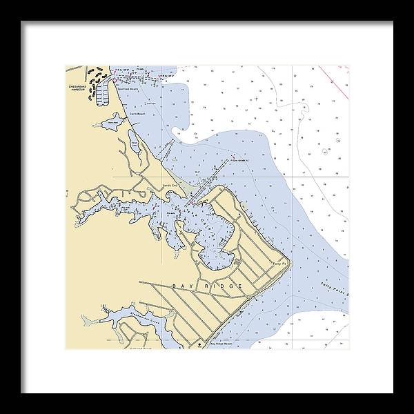 Bay Ridge -maryland Nautical Chart _v2 - Framed Print