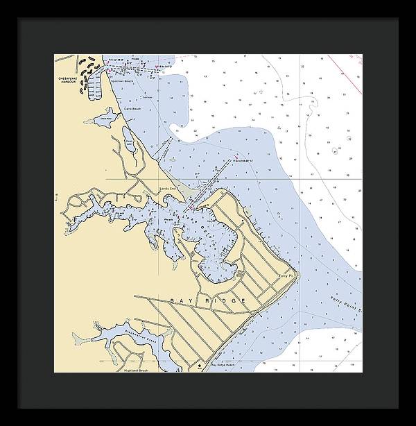 Bay Ridge -maryland Nautical Chart _v2 - Framed Print