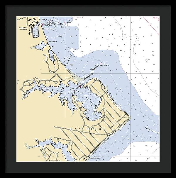 Bay Ridge -maryland Nautical Chart _v2 - Framed Print