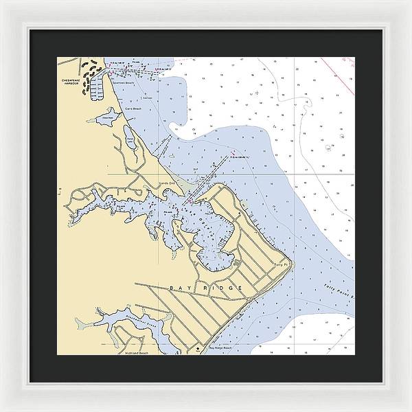 Bay Ridge -maryland Nautical Chart _v2 - Framed Print