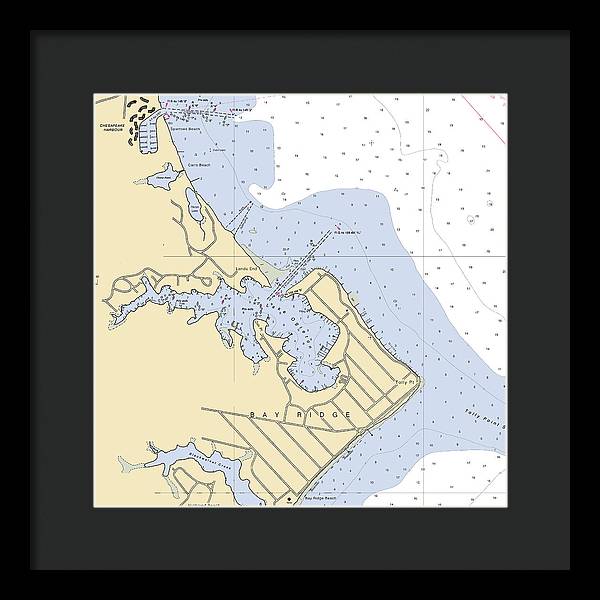 Bay Ridge -maryland Nautical Chart _v2 - Framed Print