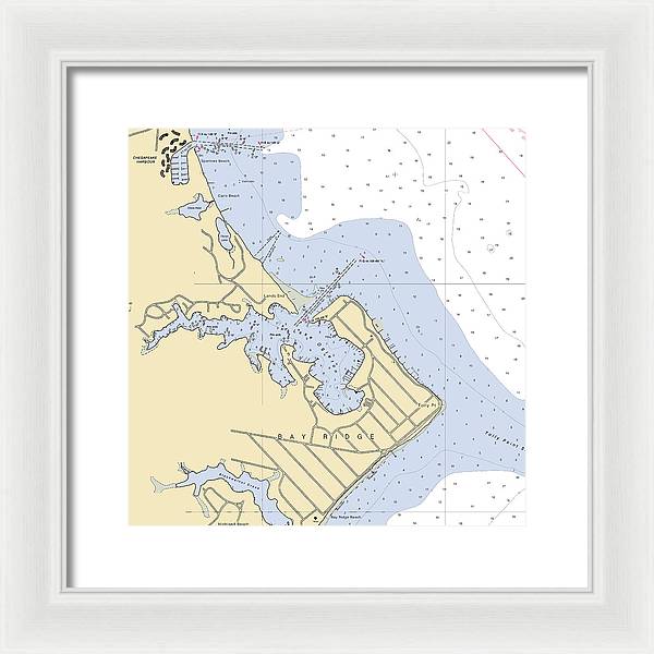 Bay Ridge -maryland Nautical Chart _v2 - Framed Print