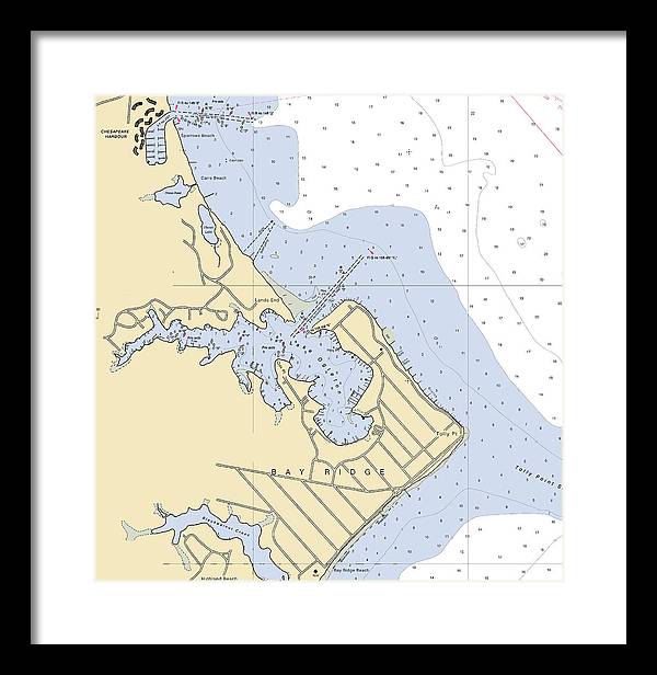 Bay Ridge -maryland Nautical Chart _v2 - Framed Print