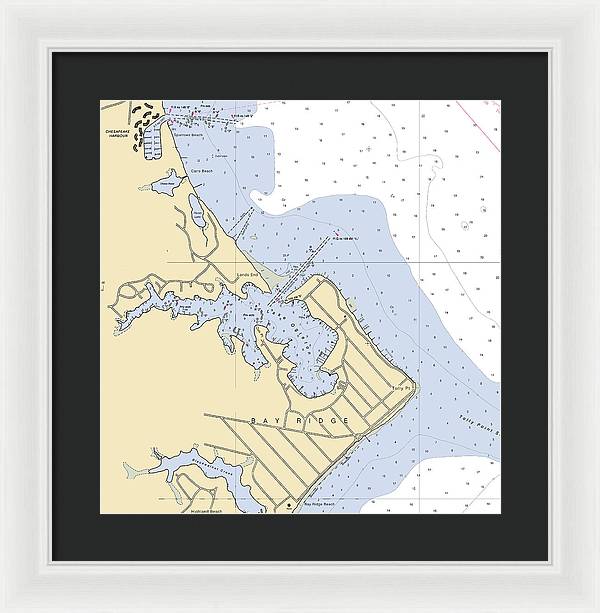 Bay Ridge -maryland Nautical Chart _v2 - Framed Print