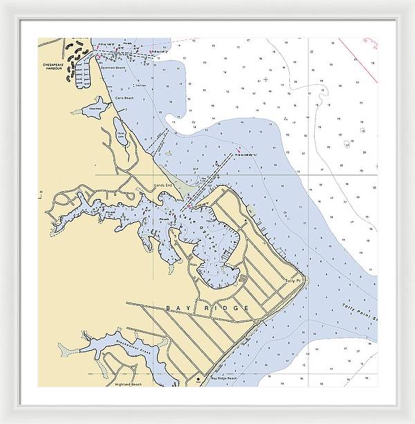 Bay Ridge -maryland Nautical Chart _v2 - Framed Print