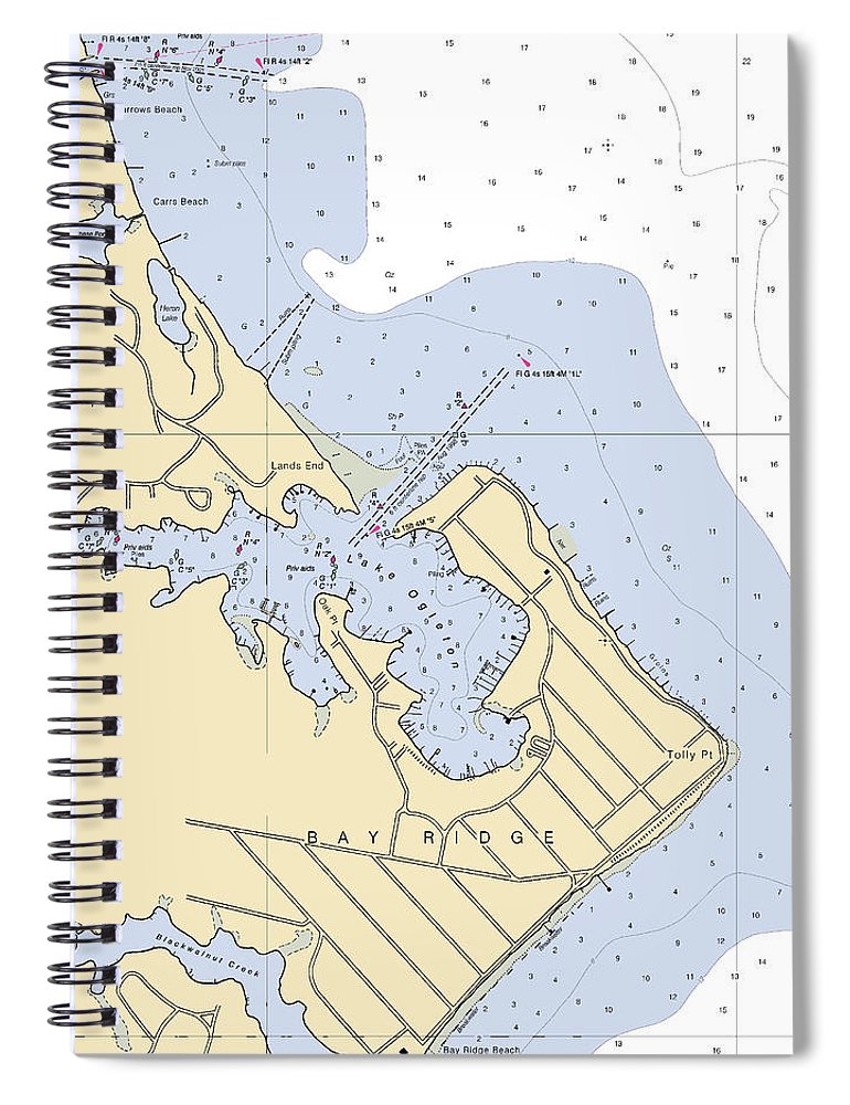 Bay Ridge  Maryland Nautical Chart _V2 Spiral Notebook