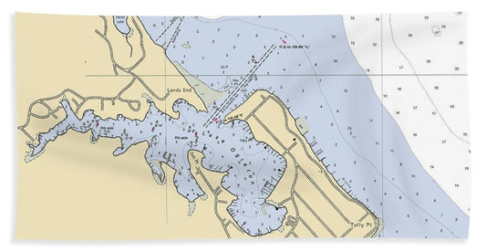 Bay Ridge -maryland Nautical Chart _v2 - Beach Towel