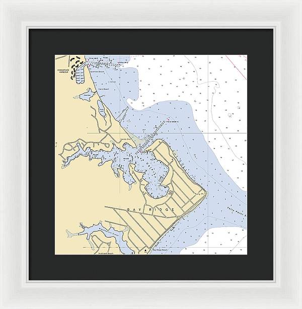 Bay Ridge -maryland Nautical Chart _v2 - Framed Print