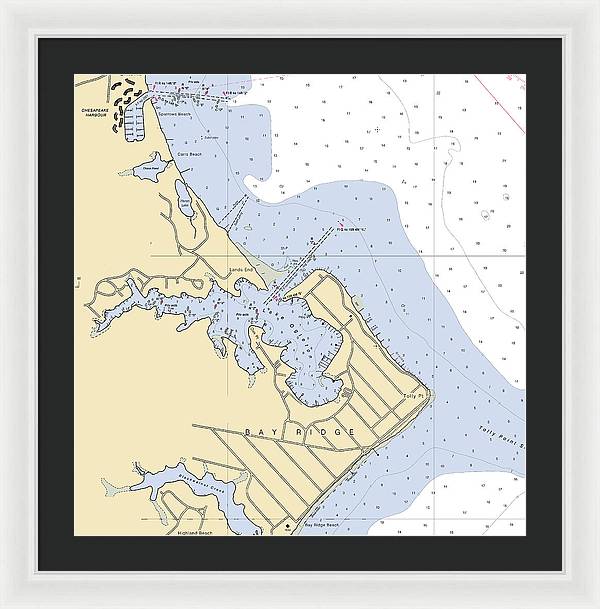 Bay Ridge -maryland Nautical Chart _v2 - Framed Print