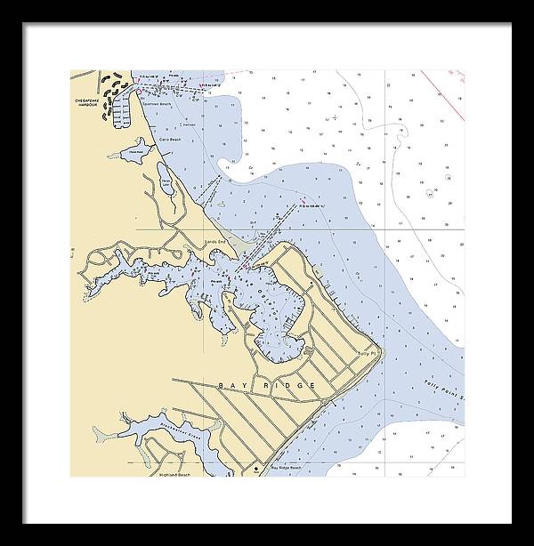 Bay Ridge -maryland Nautical Chart _v2 - Framed Print