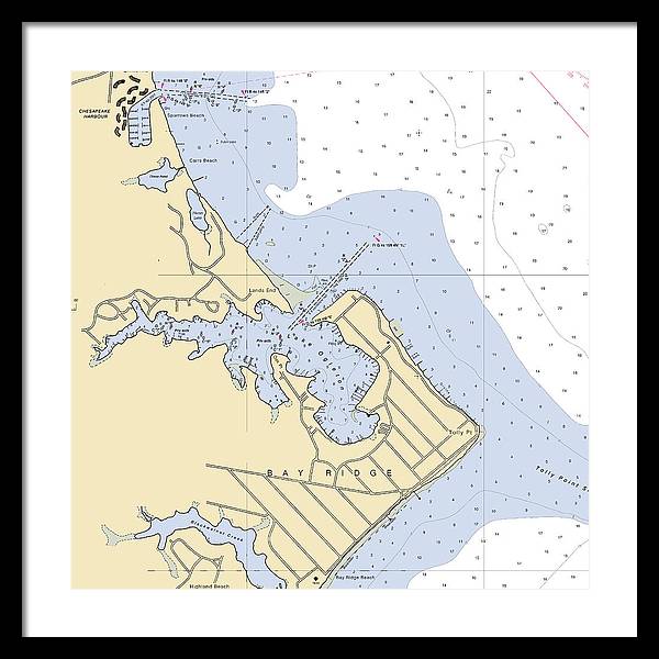 Bay Ridge -maryland Nautical Chart _v2 - Framed Print