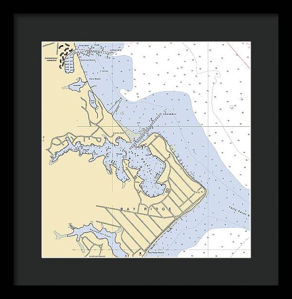 Bay Ridge -maryland Nautical Chart _v2 - Framed Print