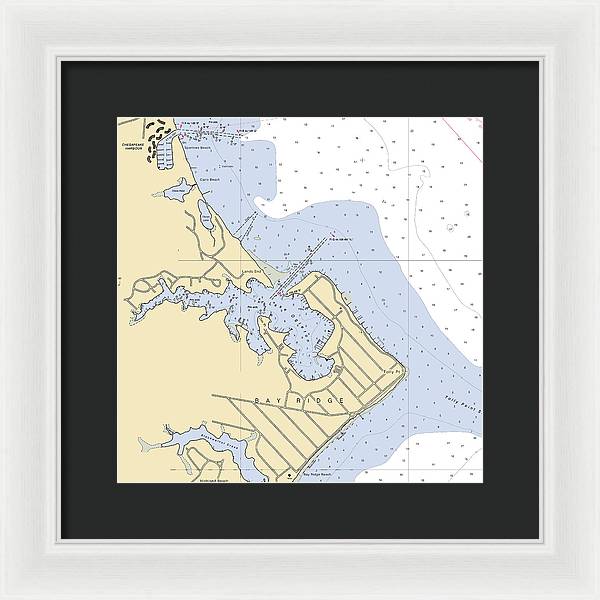 Bay Ridge -maryland Nautical Chart _v2 - Framed Print