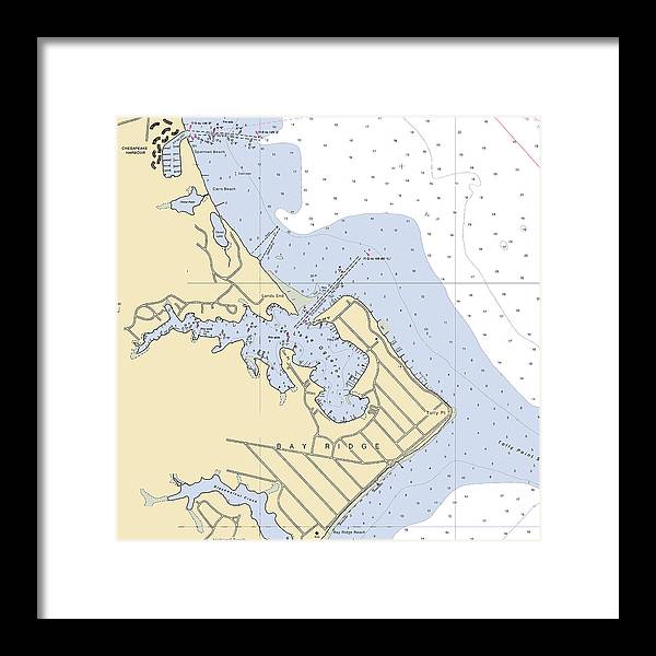 Bay Ridge -maryland Nautical Chart _v2 - Framed Print