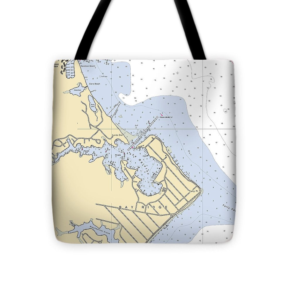 Bay Ridge -maryland Nautical Chart _v2 - Tote Bag