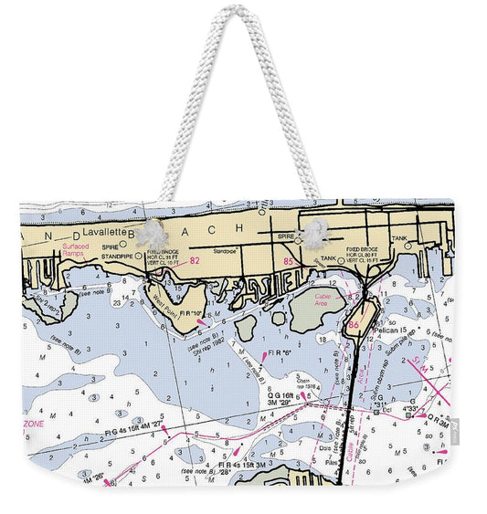 Bayshore-new Jersey Nautical Chart - Weekender Tote Bag