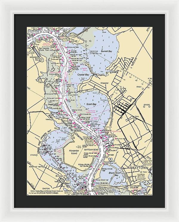 Baytown-texas Nautical Chart - Framed Print