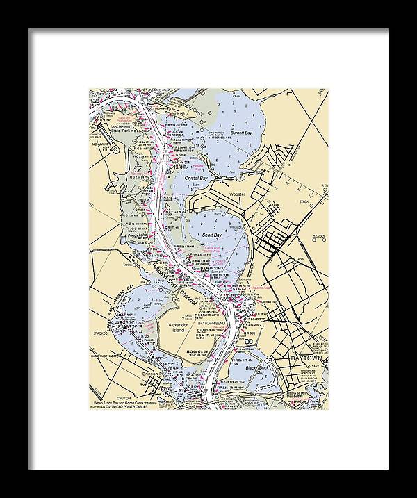 Baytown-texas Nautical Chart - Framed Print