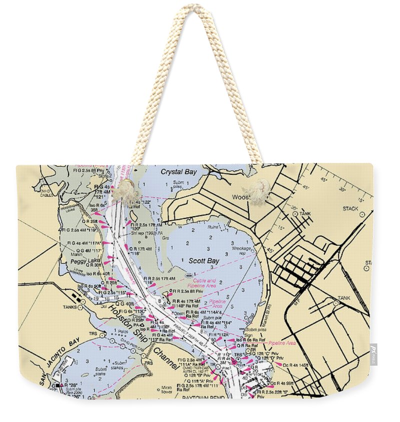 Baytown-texas Nautical Chart - Weekender Tote Bag