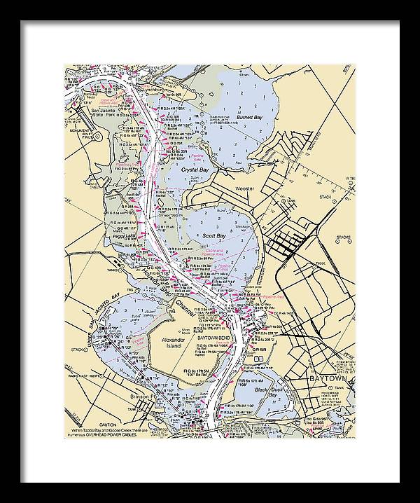 Baytown-texas Nautical Chart - Framed Print