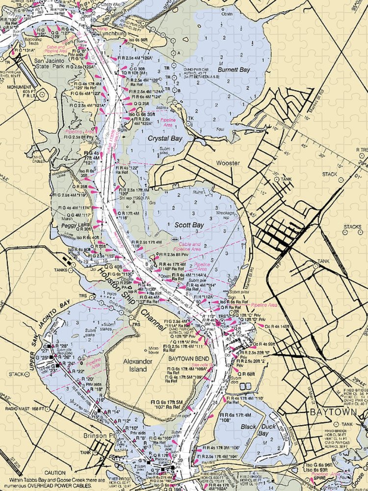 Baytown Texas Nautical Chart Puzzle