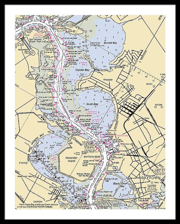 Baytown-texas Nautical Chart - Framed Print