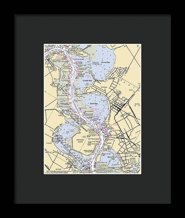 Baytown-texas Nautical Chart - Framed Print