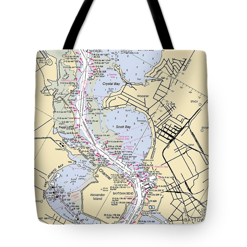 Baytown-texas Nautical Chart - Tote Bag