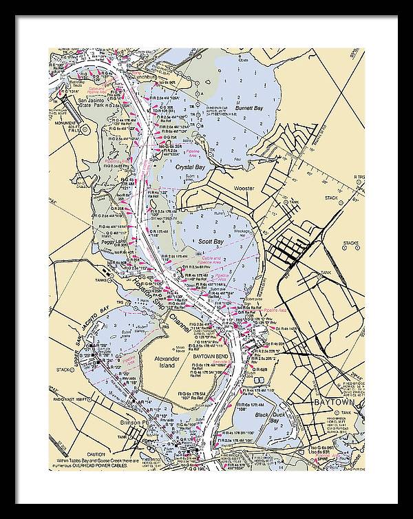 Baytown-texas Nautical Chart - Framed Print