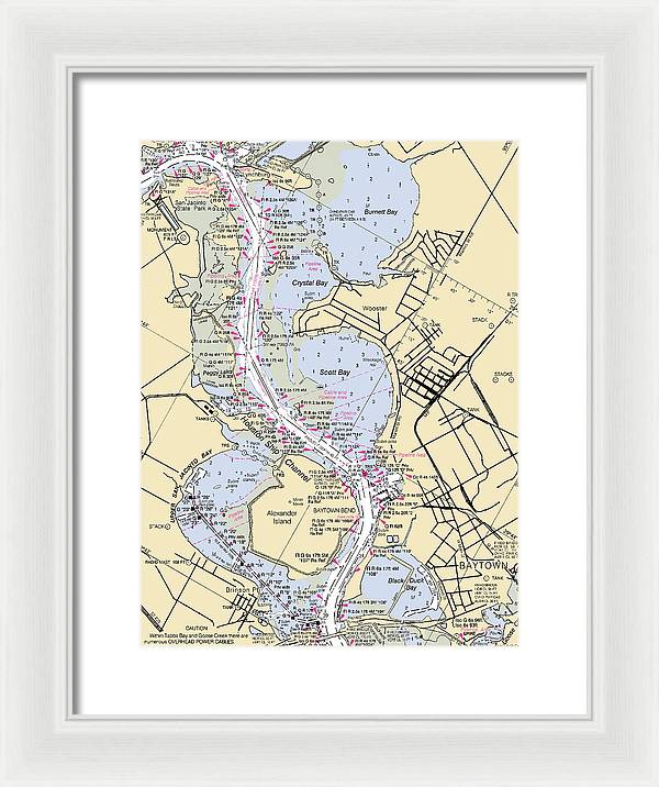 Baytown-texas Nautical Chart - Framed Print