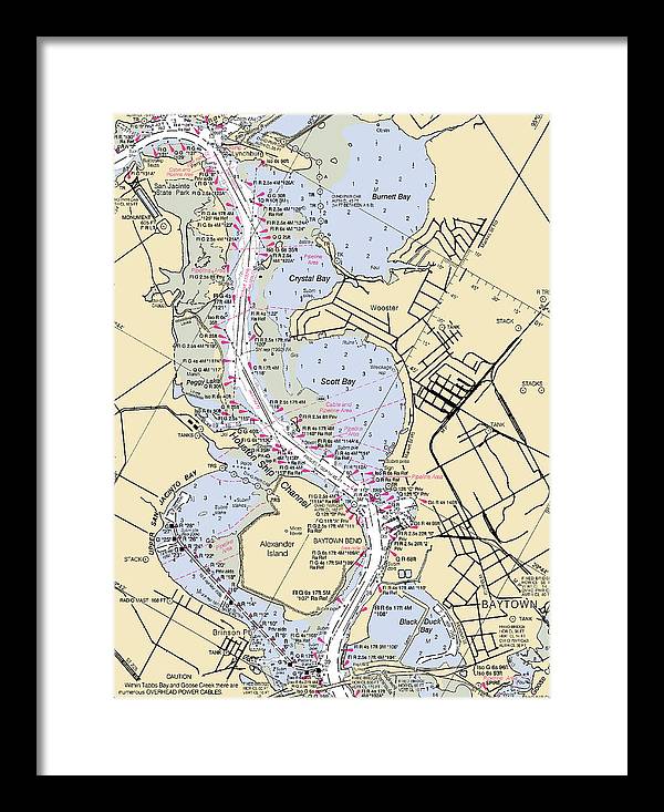 Baytown-texas Nautical Chart - Framed Print