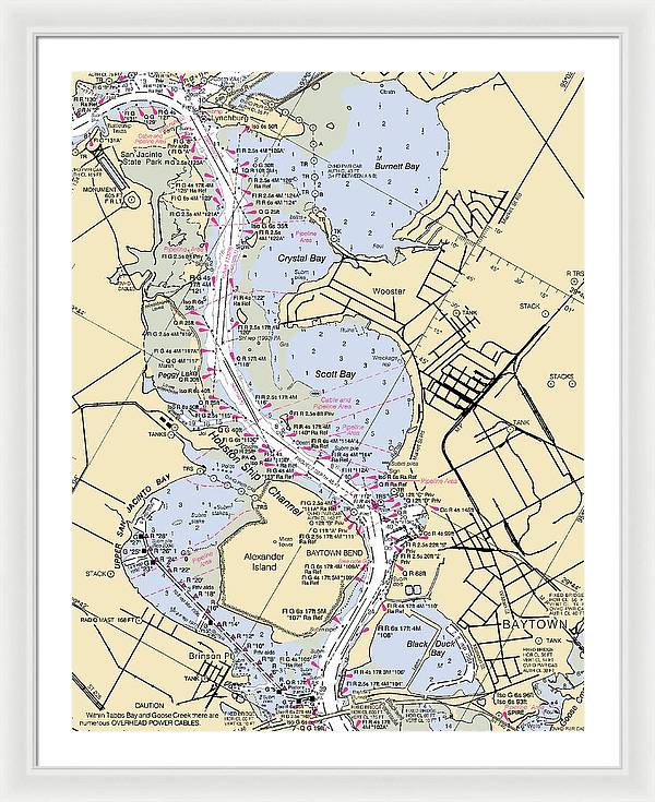 Baytown-texas Nautical Chart - Framed Print