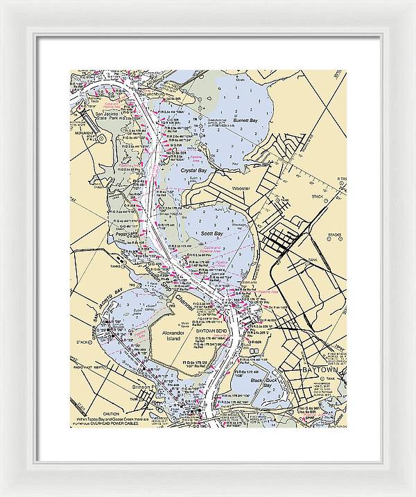 Baytown-texas Nautical Chart - Framed Print