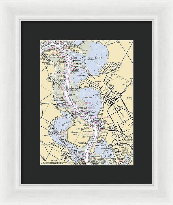 Baytown-texas Nautical Chart - Framed Print