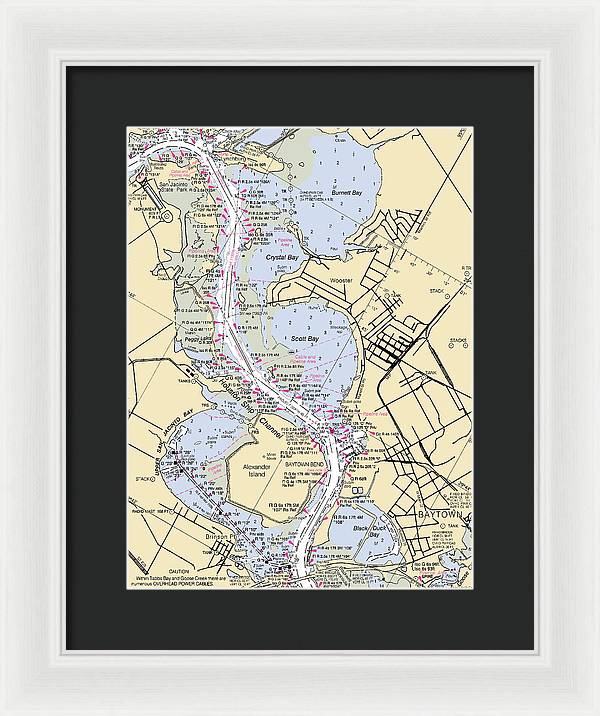 Baytown-texas Nautical Chart - Framed Print