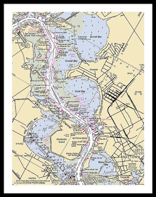 Baytown-texas Nautical Chart - Framed Print