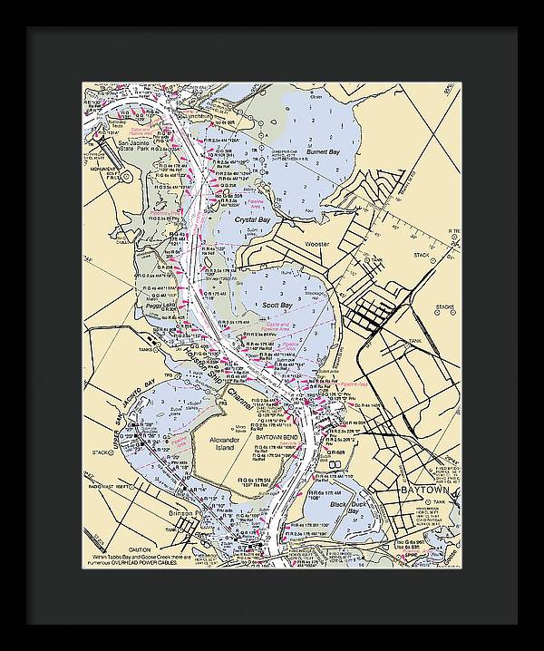 Baytown-texas Nautical Chart - Framed Print