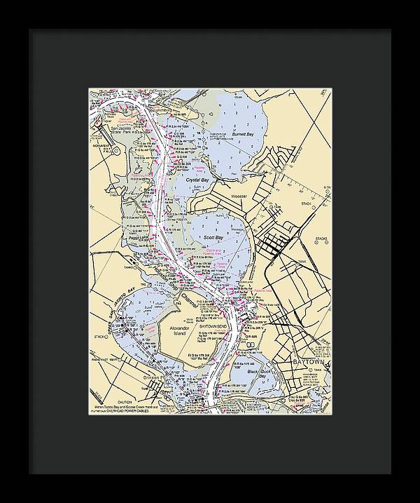 Baytown-texas Nautical Chart - Framed Print